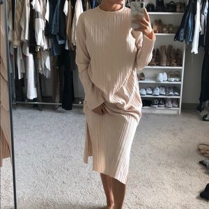 Zara Long Sleeve Light Summer Dress Cream XS